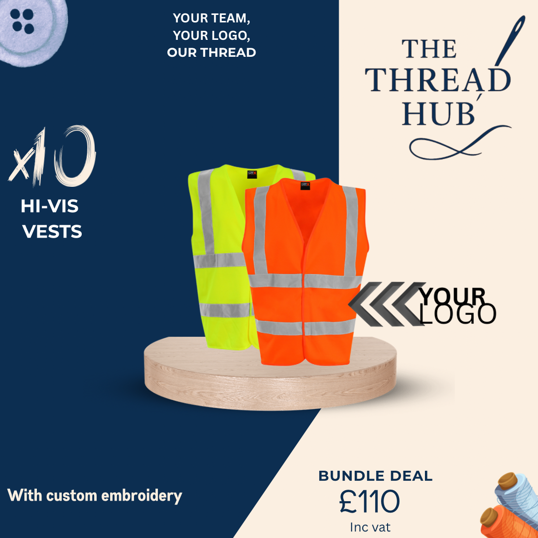 10 x Embroidered Hi Vis Vests