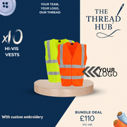 10 x Embroidered Hi Vis Vests